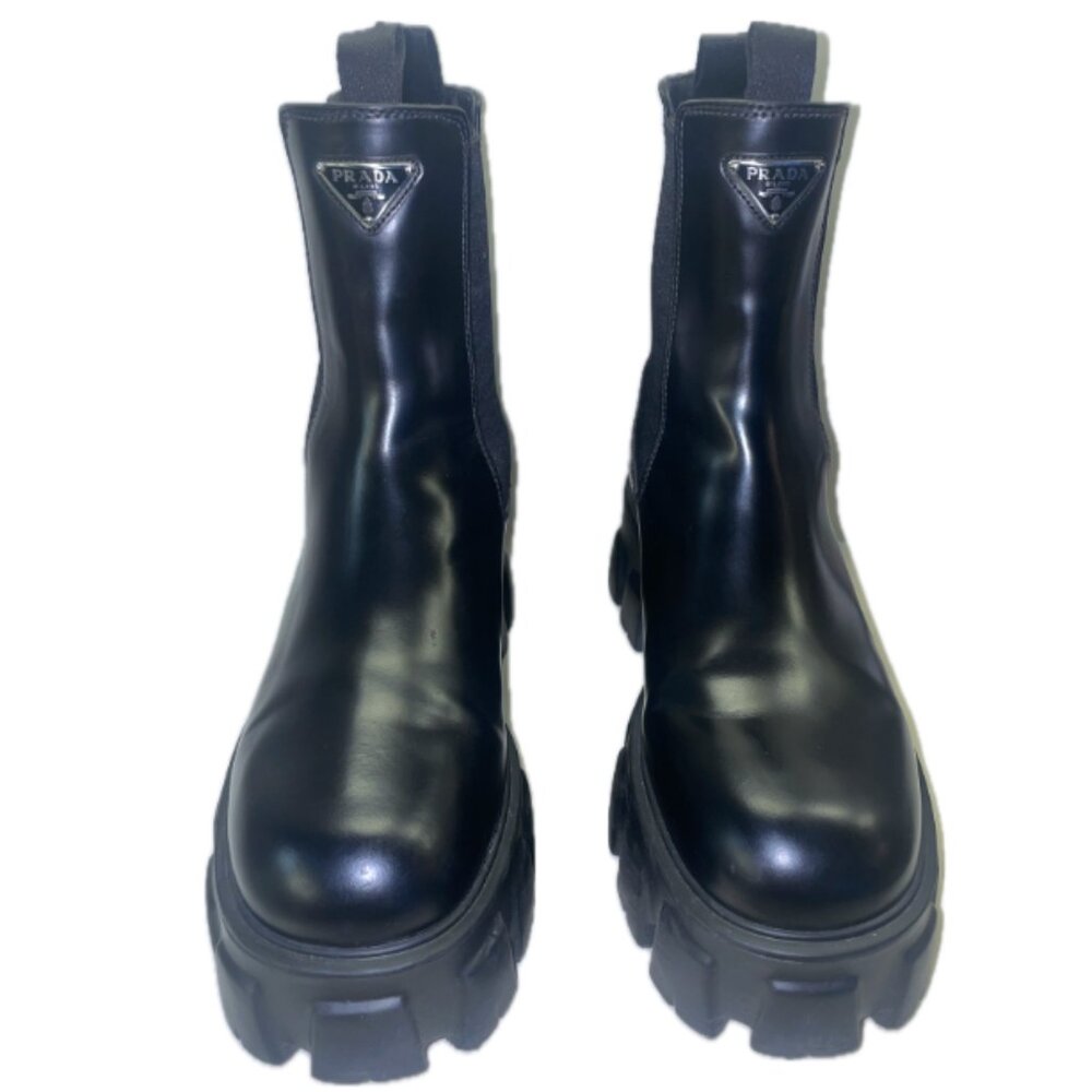 Prada Monolith brushed leather Chelsea boots